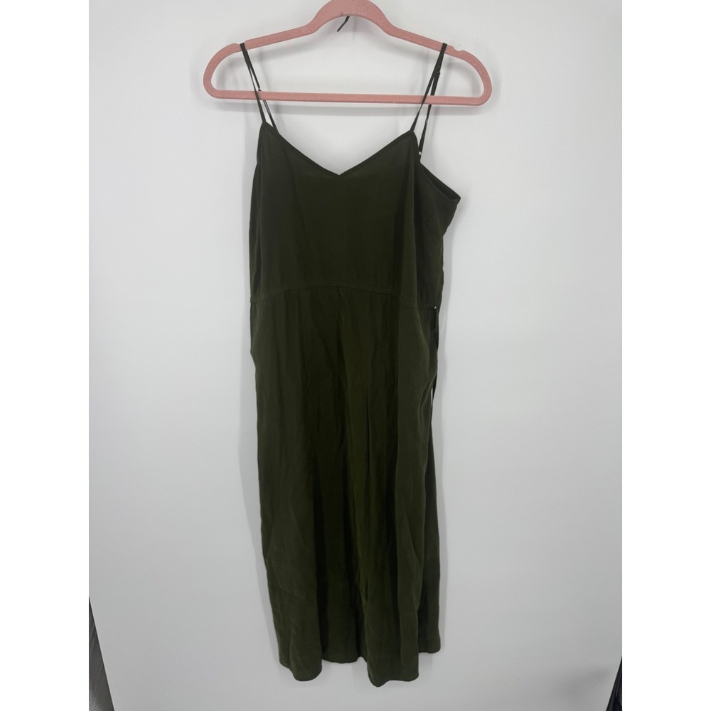 Universal Thread Dress Women Small Dark Green Spaghetti Strap V-Neck Modest NWOT